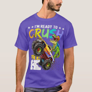 T-shirt Camion Monster de dinosaure pré-K de broyage Retou