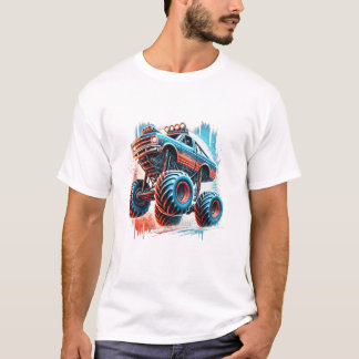 T-shirt Camion Monstre Coloré Vintage