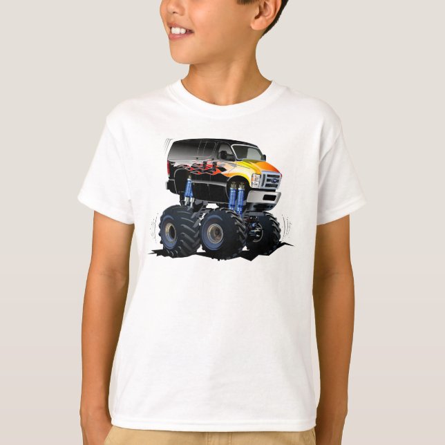 T-shirt Camion monstre de dessin animé (Devant)