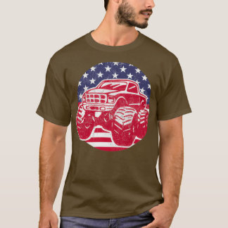 T-shirt Camion monstre patriotique