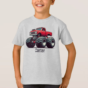 T-shirt Camion monstre rouge