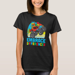 T-shirt Camion Monstre Trex Enfants Embrasser les Différen
