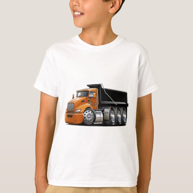 T-shirt Camion Orange-Noir de Kenworth T440 (Devant)