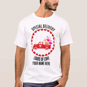 T-shirt Camion Personnalisé Avec Coeurs Funny Valentines j