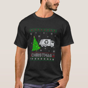 T-shirt Camion-poubelle Xmas Arbre éclairage Vilain Noël V