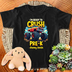 T-shirt Camion Pré-K Monster Retour À L'École Nom Personna