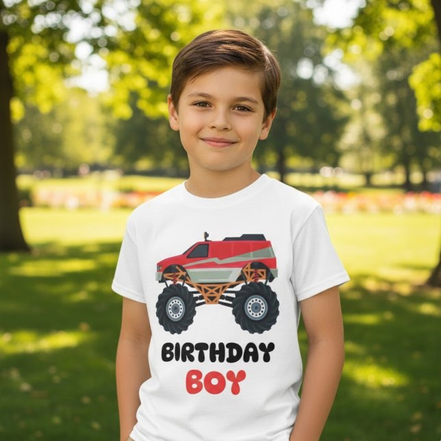 T-shirt Camion Red Monster Birthday Boy (Créateur téléchargé)