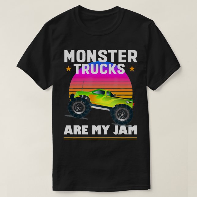 T-shirt Camion Retro Style Monster Les Camions Sont Mon Ja (Design devant)
