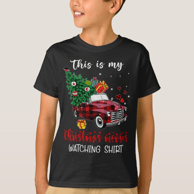 T-shirt Camion Rouge C'Est Mon Vidéo De Noël Regarder Bouf (Devant)