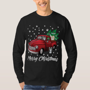 T-shirt Camion rouge Joyeux arbre de Noël Chihuahua Chien 