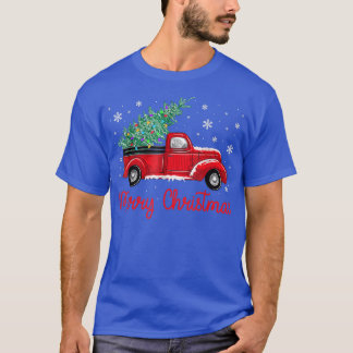 T-shirt Camion rouge ramasser sapin de Noël Light Joyeux C