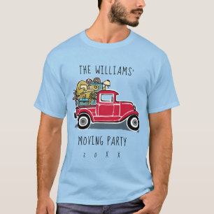 T-shirt Camion rouge Vintage de la fête du mouvement