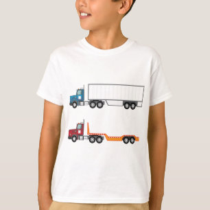 T-shirt Camion semi et lit plat