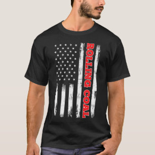 T-shirt Camion Turbo Drapeau Américain Diesel Rolling Char