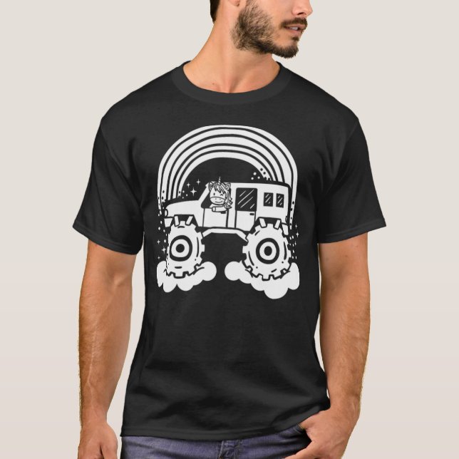 T-shirt Camion Unicorn accessoires d'anniversaire (Devant)