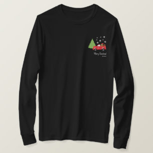 T-shirt Camion Vintage Holiday Tree Joyeux Noël Famille