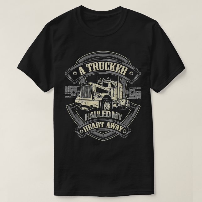 T-shirt Camionneur enlevé Mon Coeur Fille ami Camionneur C (Design devant)