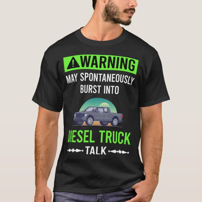 T-shirt Camions diesel à avertissement vert Camion (Devant)