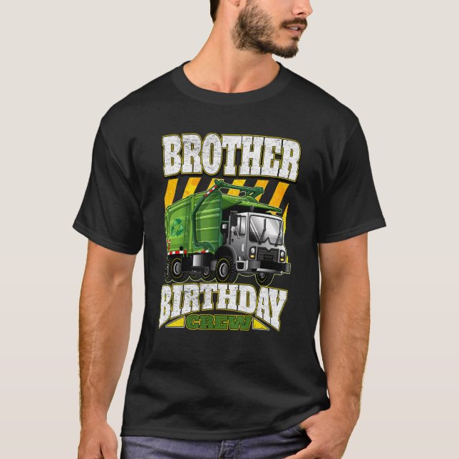 T-shirt Camions-poubelles Brother Birthday Crew (Devant)