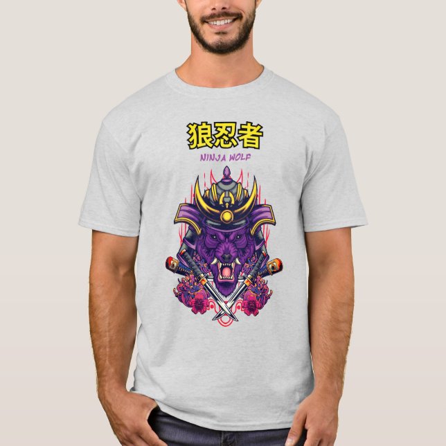 T-shirt Camisa Ninja Wolf (Devant)