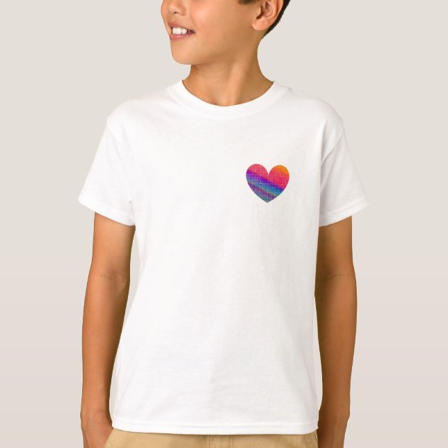 T-shirt Camisa Quebra-Cabeça do Nosso Coração (Peito) (Devant)