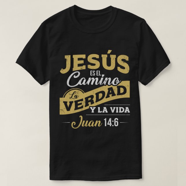 T-shirt Camisas Cristianas de manga larga sobre Jesus (Design devant)