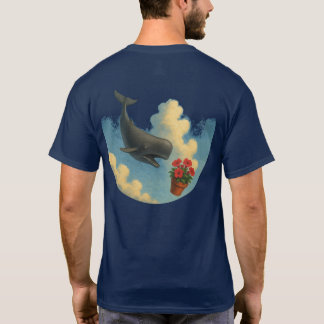 T-shirt Camiseta Adulto Whale And Bowl Of Petunias - Back