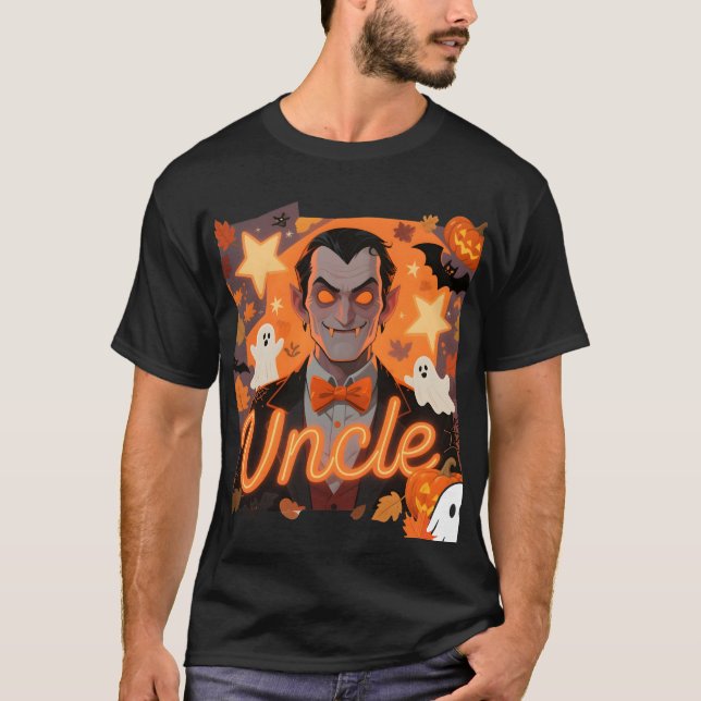 T-shirt Camiseta de Tío Vampiro Espeluznante y de Moda (Devant)
