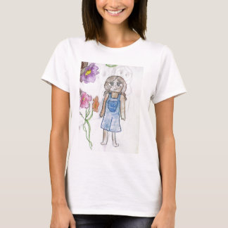 T-shirt camiseta femenina arte feita a mão.