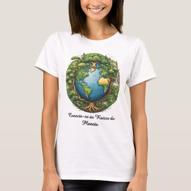 T-shirt Camiseta Feminina Básica Raízes do Mundo-1   (Devant)