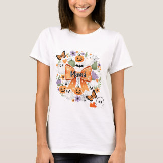 T-shirt Camiseta Floral y de Calabazas para Mamá
