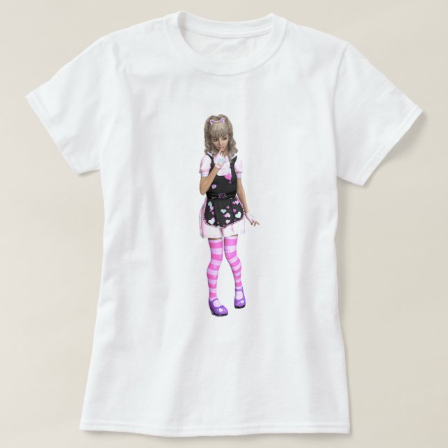 T-shirt Camiseta garota pensando (Design devant)