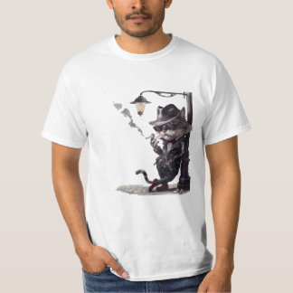 T-shirt camiseta Gato fumador estilo noir