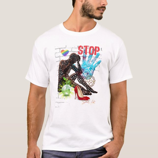 T-shirt Camiseta Graffiti Stop (Devant)
