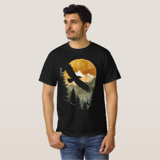 T-shirt camiseta imagen águila recortada sobre paisaje