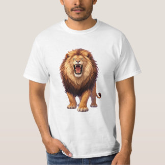 T-shirt Camiseta León con Expresión Feroz