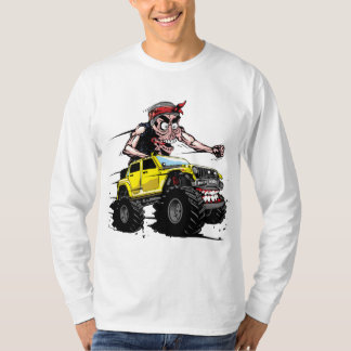T-shirt Camiseta Todoterreno corriendo con un monstruo