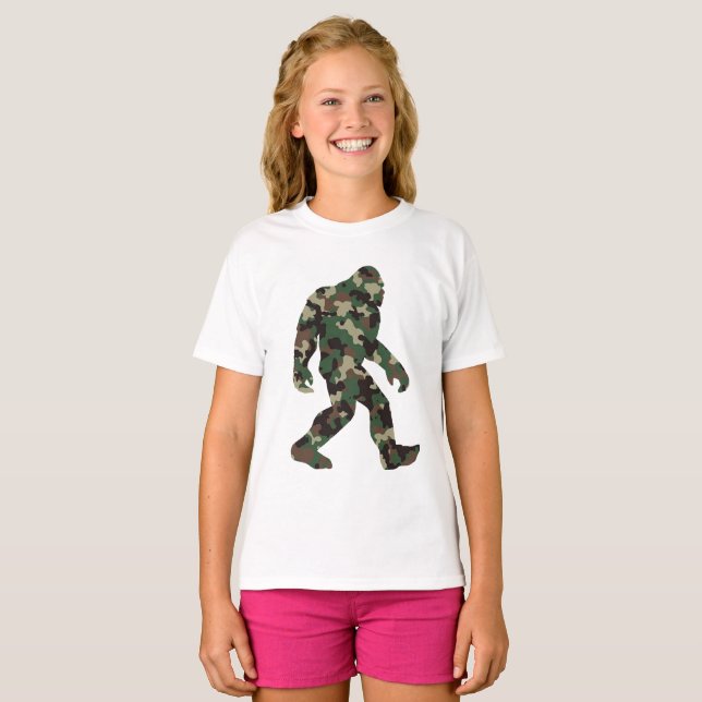 T-shirt Camo Bigfoot Sasquatch (Devant entier)