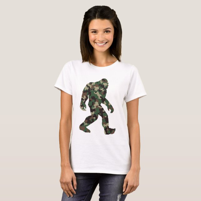 T-shirt Camo Bigfoot Sasquatch (Devant entier)