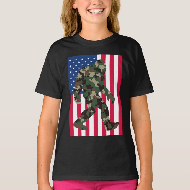 T-shirt Camo Bigfoot Sasquatch (Devant)