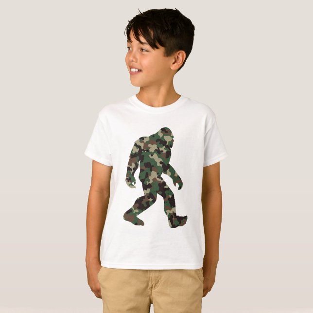 T-shirt Camo Bigfoot Sasquatch (Devant entier)