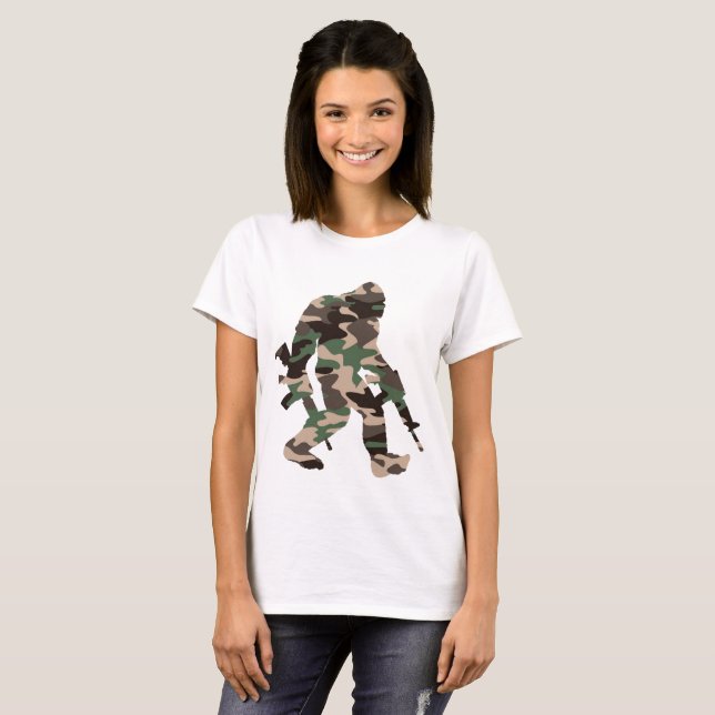 T-shirt Camo Bigfoot Sasquatch (Devant entier)