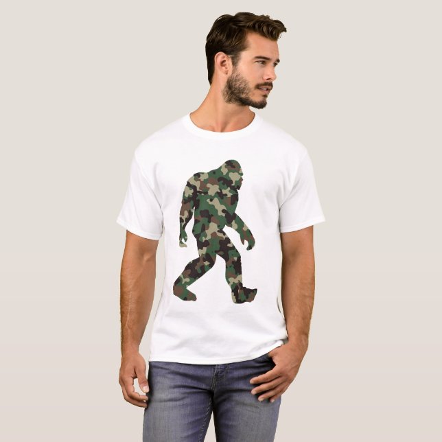 T-shirt Camo Bigfoot Sasquatch (Devant entier)