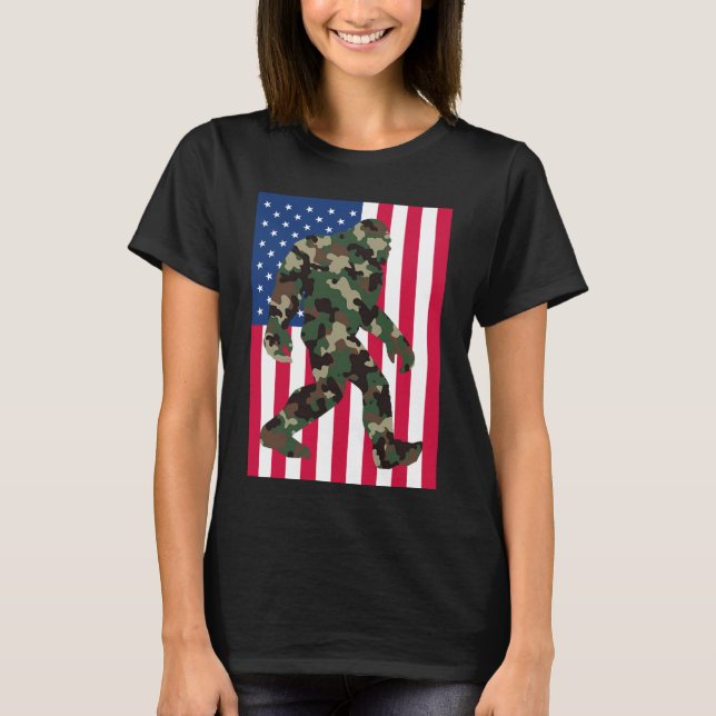 T-shirt Camo Bigfoot Sasquatch (Devant)