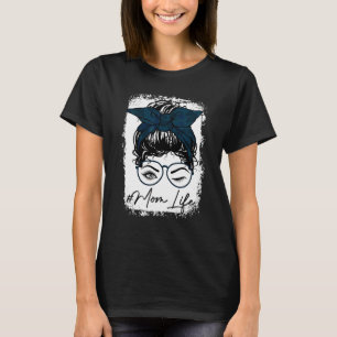 T-shirt Camo Bleached Maman Vie Messeuse Bun Cheveux Oeil