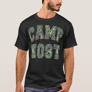 T-shirt Camo Camp Hôte Été Camping Équipe de feu de camp D