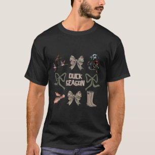 T-shirt Camo Coquette Bow Duck Saison Chasse-Canard Femmes