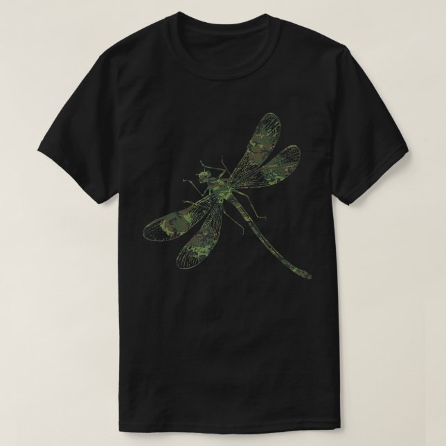 T-shirt Camo de libellules militaires Imprimer US Échauffe (Design devant)