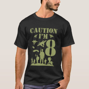 T-shirt Camo Eight Garçon d'anniversaire Militaire 8ème Fê