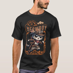 T-shirt Camo Kitty Cowboy - L'hors-la-loi ultime de Feline